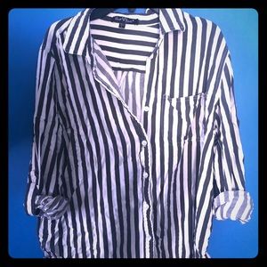 Button Down Striped Women’s Top